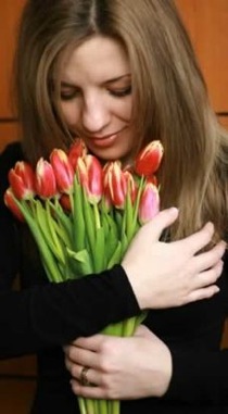 mom with flowers